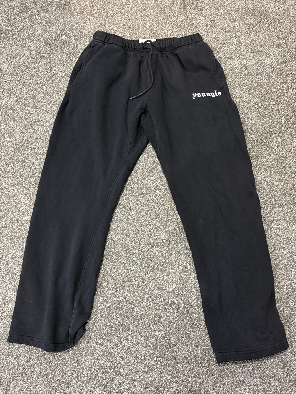 YoungLA Black Logo Joggers